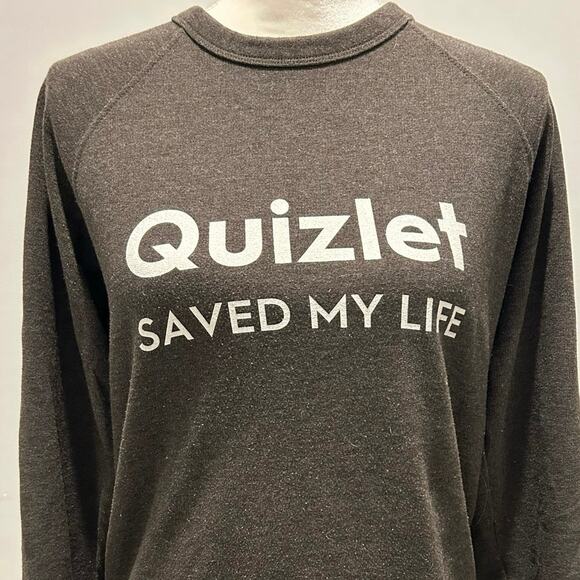 Quizlet Saved My Life graphic sweatshirt. Medium. Measurements in photos. - Picture 1 of 6